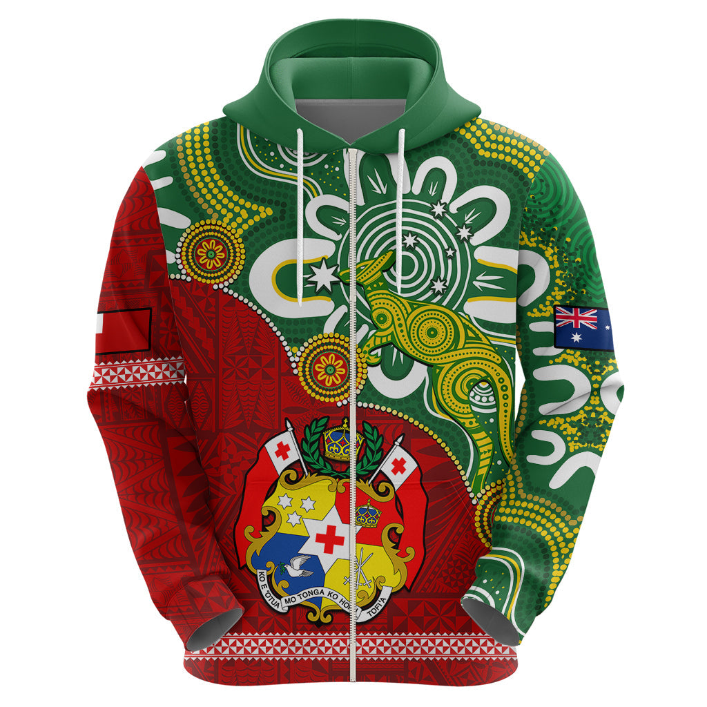 Australia And Tonga Hoodie Aboriginal Mix Tongan Ngatu Unique Style LT14