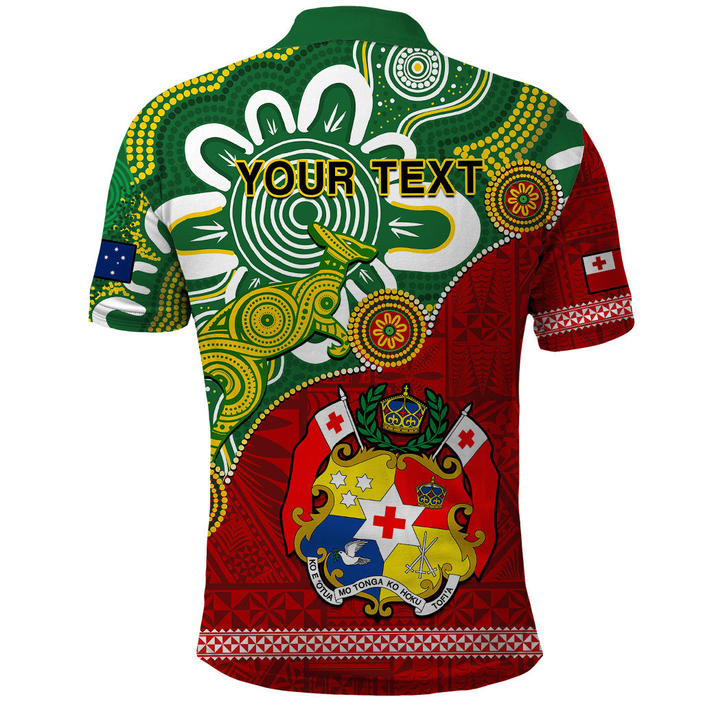 Custom Australia And Tonga Polo Shirt Aboriginal Mix Tongan Ngatu Unique Style LT14