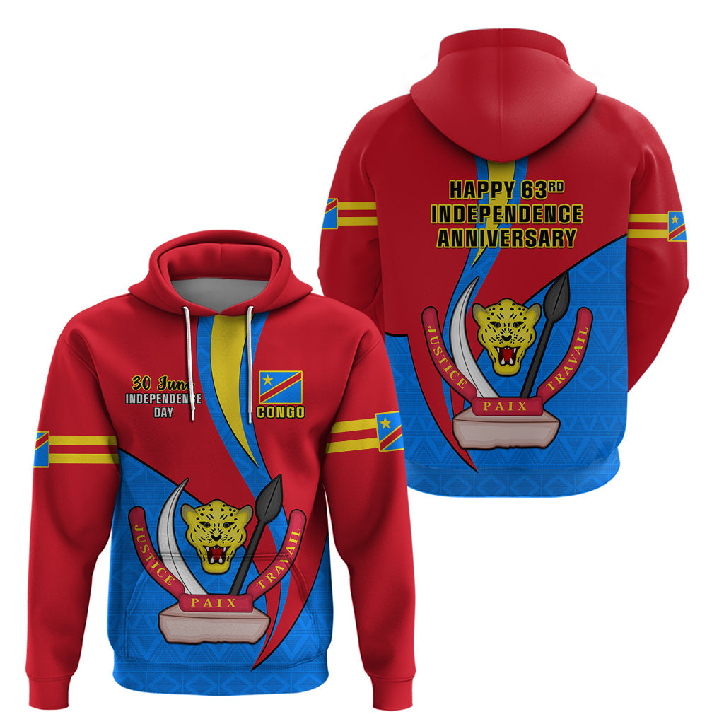 30 June Democratic Republic of the Congo Independence Day Hoodie Happy 63rd Anniversary LT14
