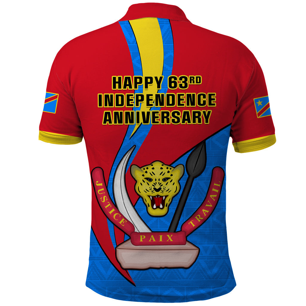 30 June Democratic Republic of the Congo Independence Day Polo Shirt Happy 63rd Anniversary LT14