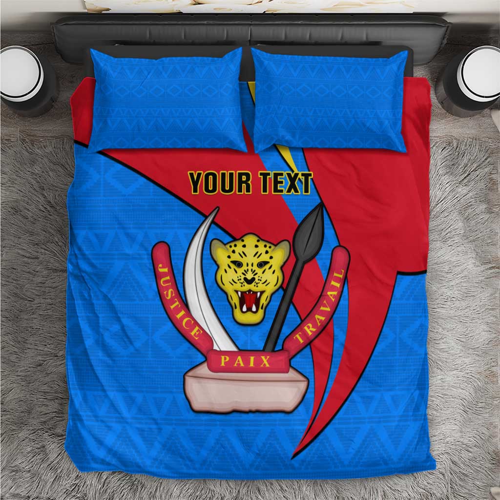 Personalised Democratic Republic of the Congo Independence Day Bedding Set Coat Of Arms Happy 30 June LT14