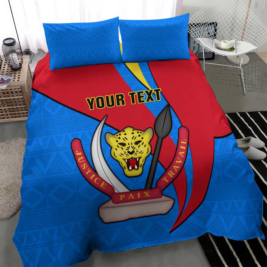 Personalised Democratic Republic of the Congo Independence Day Bedding Set Coat Of Arms Happy 30 June LT14