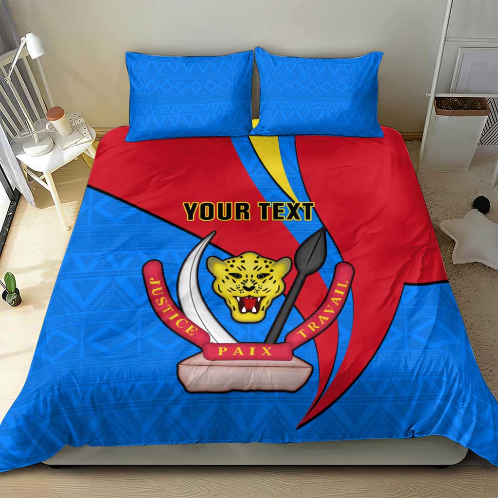 Personalised Democratic Republic of the Congo Independence Day Bedding Set Coat Of Arms Happy 30 June LT14
