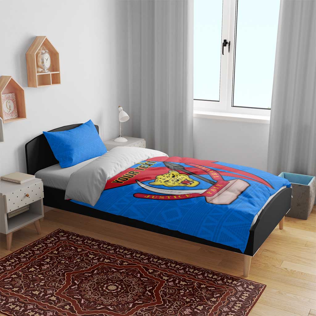 Personalised Democratic Republic of the Congo Independence Day Bedding Set Coat Of Arms Happy 30 June LT14