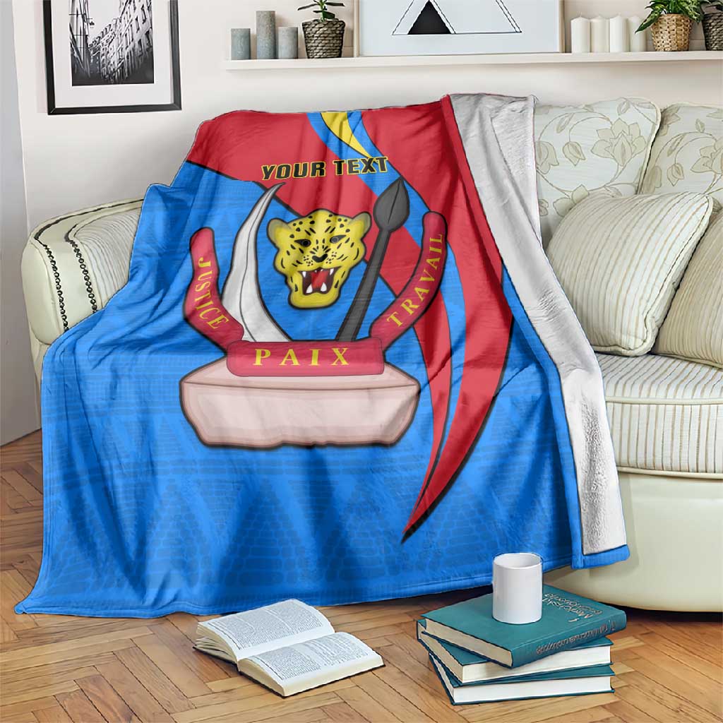 Personalised Democratic Republic of the Congo Independence Day Blanket Coat Of Arms Happy 30 June LT14