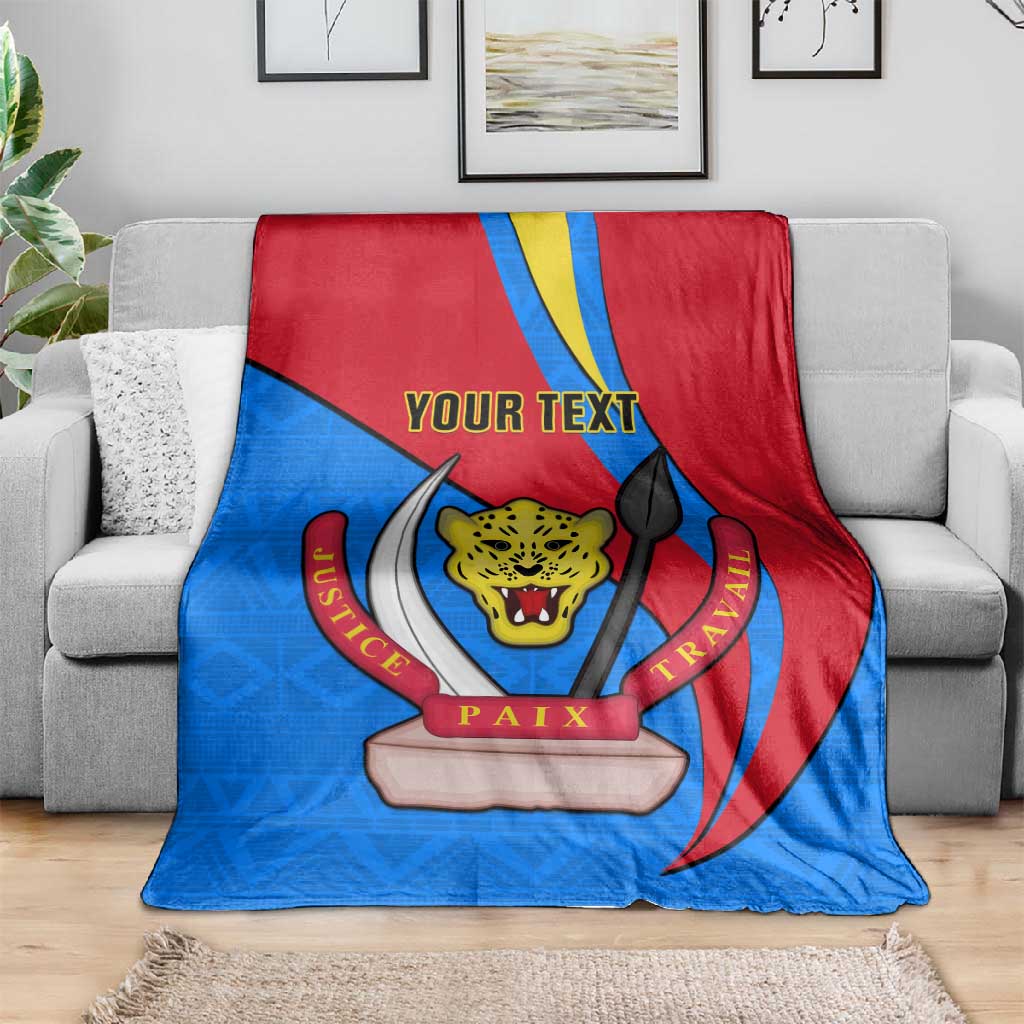 Personalised Democratic Republic of the Congo Independence Day Blanket Coat Of Arms Happy 30 June LT14