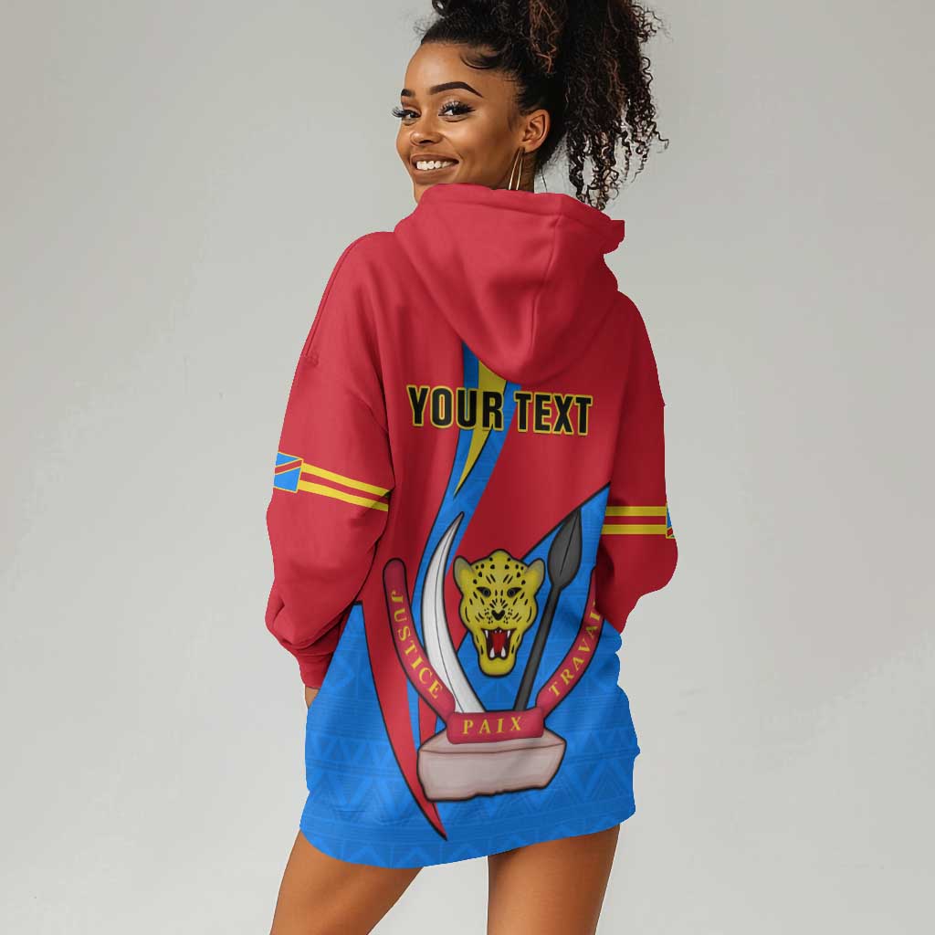 Personalised Democratic Republic of the Congo Independence Day Hoodie Dress Coat Of Arms Happy 30 June LT14