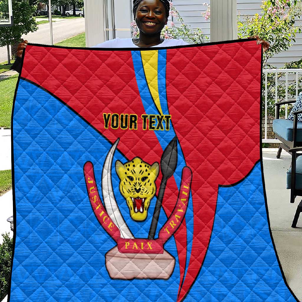 Personalised Democratic Republic of the Congo Independence Day Quilt Coat Of Arms Happy 30 June LT14