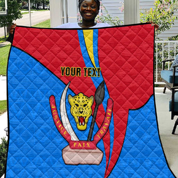 Personalised Democratic Republic of the Congo Independence Day Quilt Coat Of Arms Happy 30 June LT14