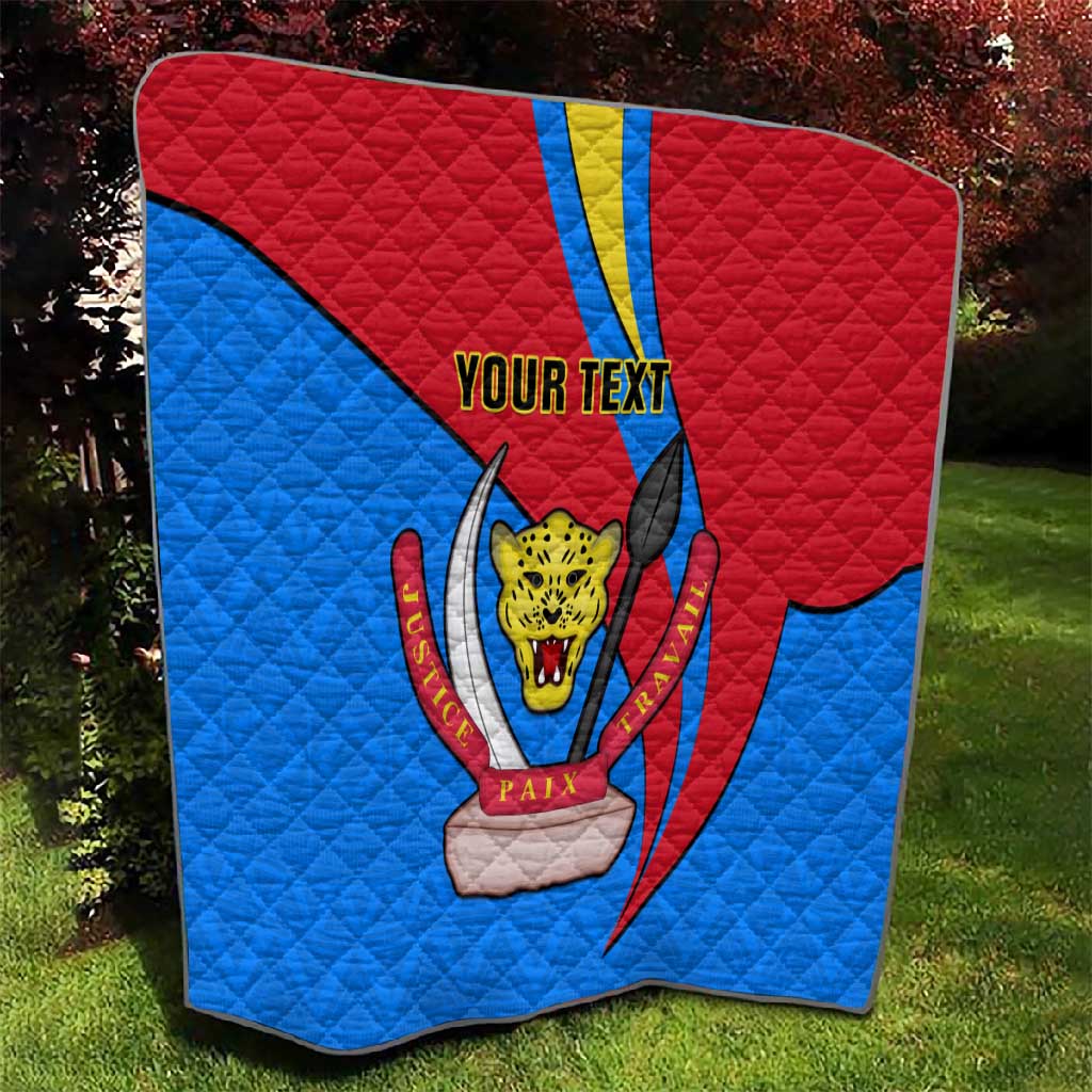 Personalised Democratic Republic of the Congo Independence Day Quilt Coat Of Arms Happy 30 June LT14