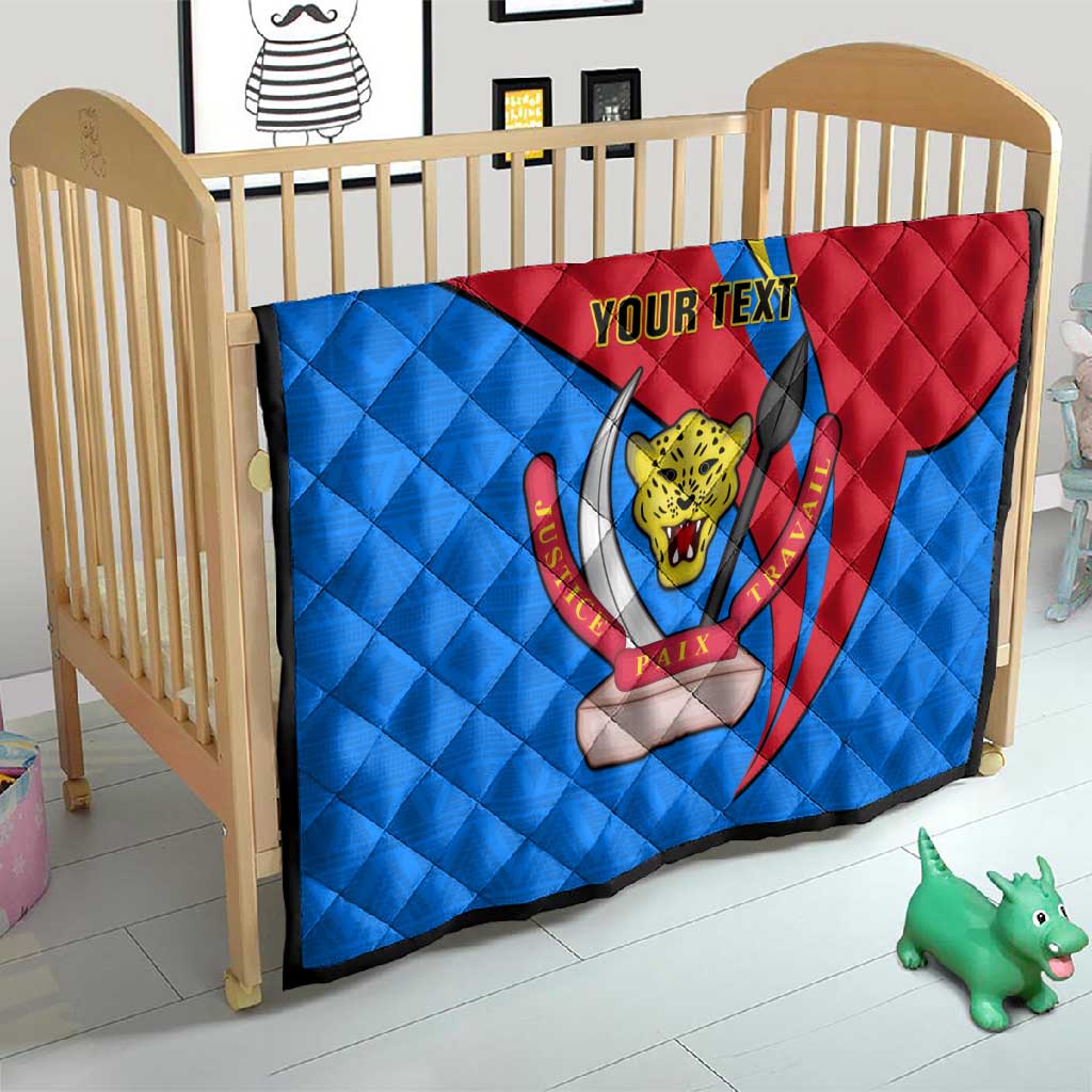 Personalised Democratic Republic of the Congo Independence Day Quilt Coat Of Arms Happy 30 June LT14