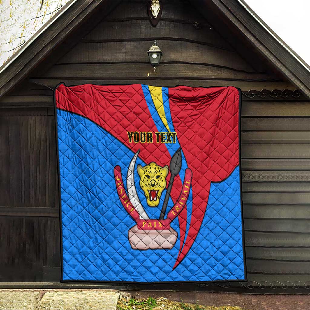 Personalised Democratic Republic of the Congo Independence Day Quilt Coat Of Arms Happy 30 June LT14