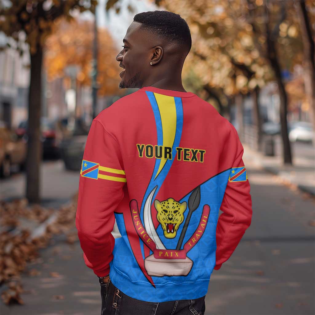 Personalised Democratic Republic of the Congo Independence Day Sweatshirt Coat Of Arms Happy 30 June LT14