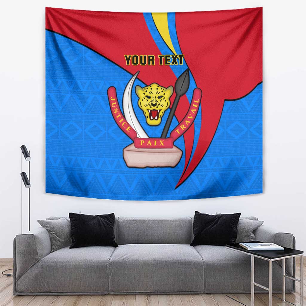 Personalised Democratic Republic of the Congo Independence Day Tapestry Coat Of Arms Happy 30 June LT14