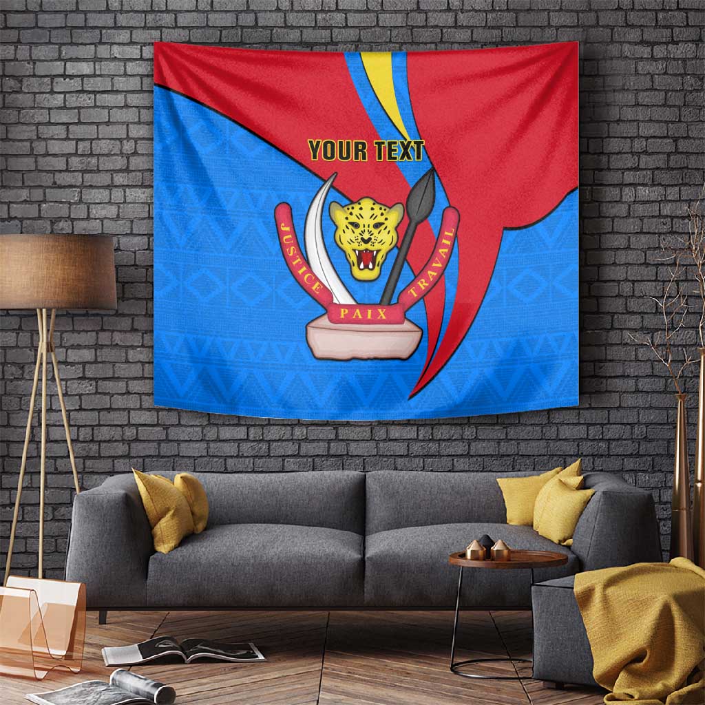 Personalised Democratic Republic of the Congo Independence Day Tapestry Coat Of Arms Happy 30 June LT14