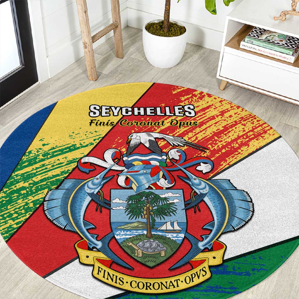 29 June Seychelles Independence Day Round Carpet Flag Style LT14