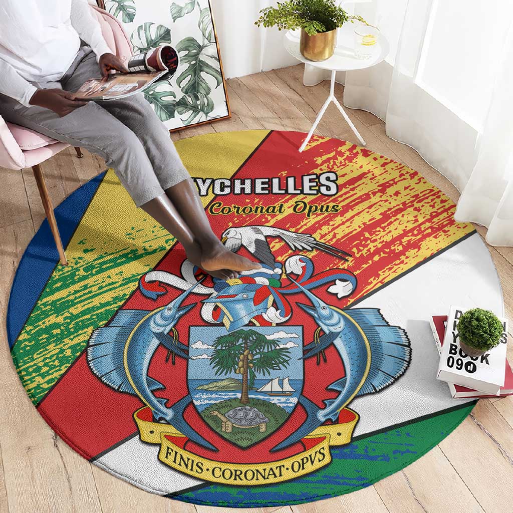 29 June Seychelles Independence Day Round Carpet Flag Style LT14