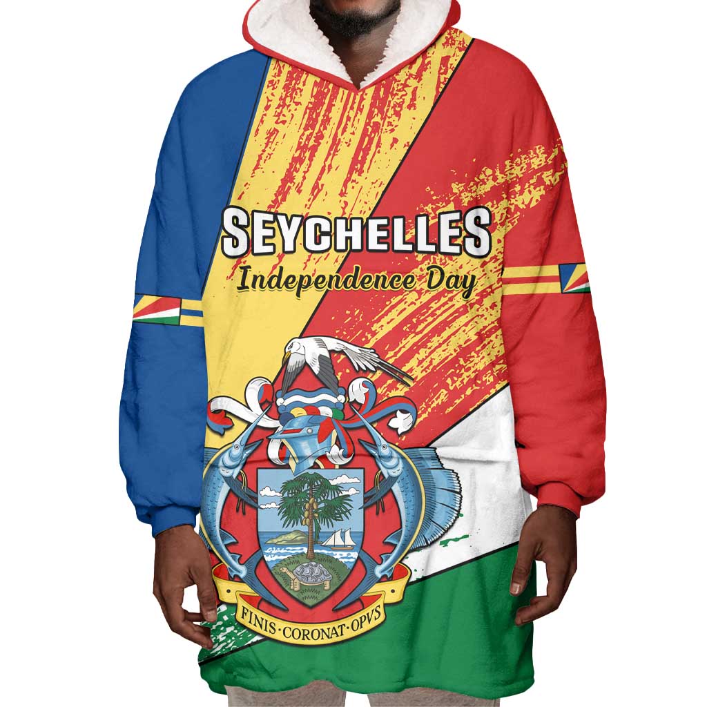 29 June Seychelles Independence Day Wearable Blanket Hoodie Flag Style LT14