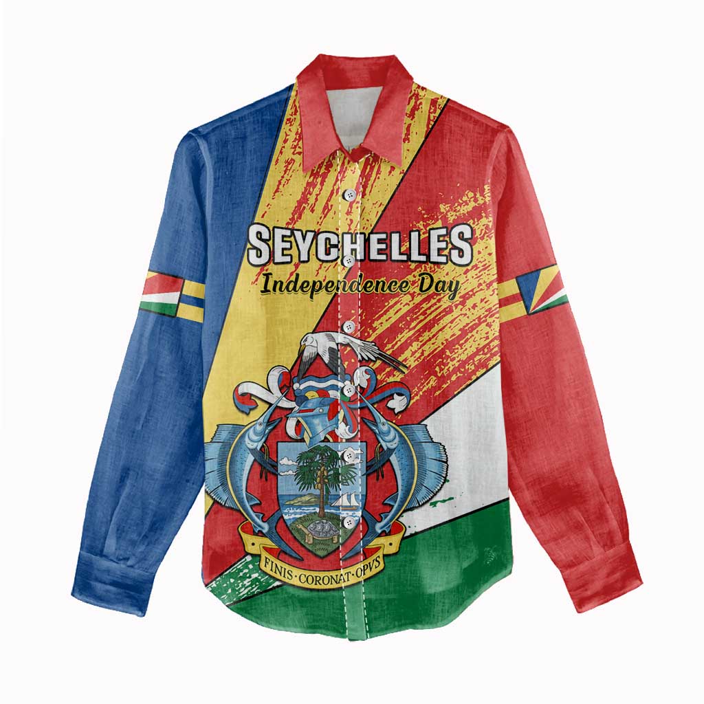 29 June Seychelles Independence Day Women Casual Shirt Flag Style LT14