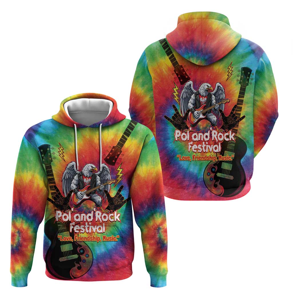 Rock Festival Poland Hoodie Polska Eagle Mascot Tie Dye Vibes LT14