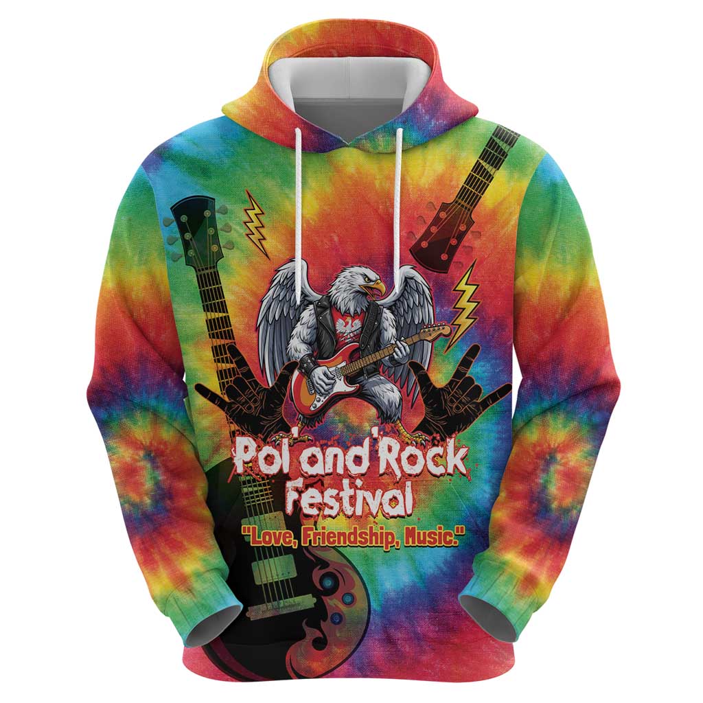 Rock Festival Poland Hoodie Polska Eagle Mascot Tie Dye Vibes LT14