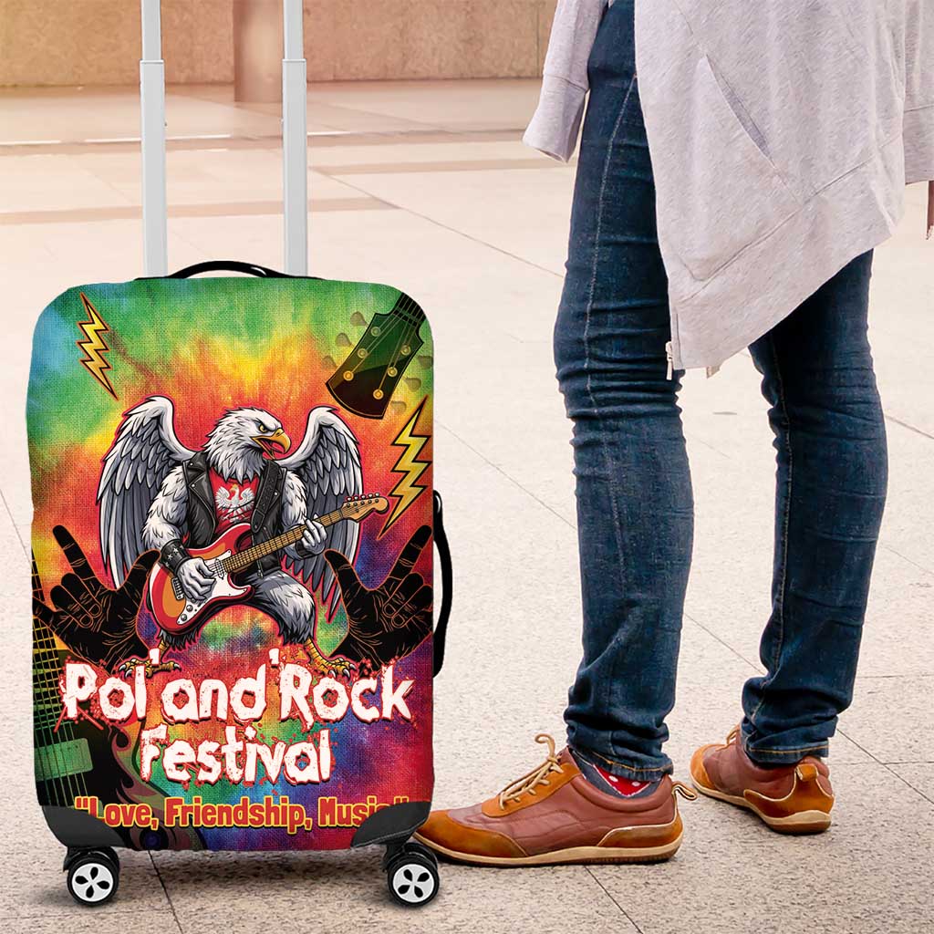 Rock Festival Poland Luggage Cover Polska Eagle Mascot Tie Dye Vibes LT14