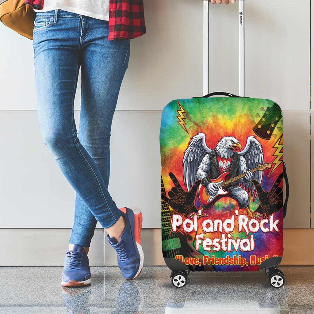 Rock Festival Poland Luggage Cover Polska Eagle Mascot Tie Dye Vibes LT14