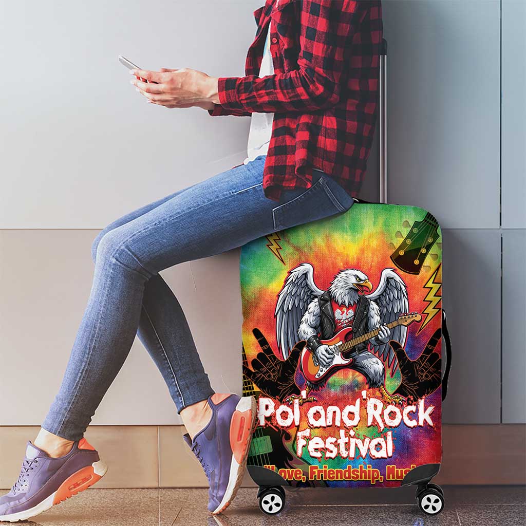 Rock Festival Poland Luggage Cover Polska Eagle Mascot Tie Dye Vibes LT14