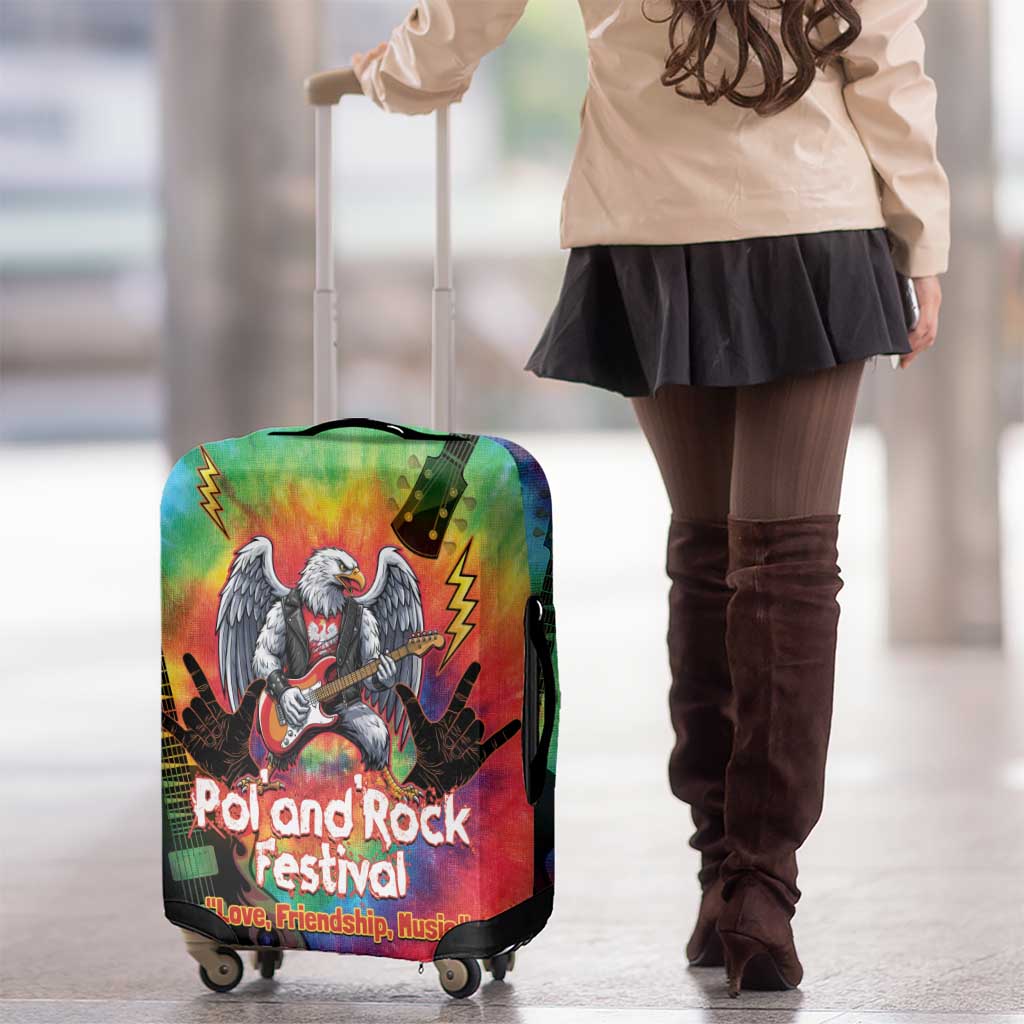 Rock Festival Poland Luggage Cover Polska Eagle Mascot Tie Dye Vibes LT14
