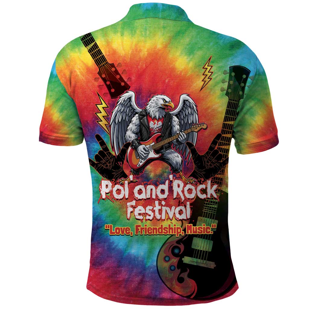 Rock Festival Poland Polo Shirt Polska Eagle Mascot Tie Dye Vibes LT14