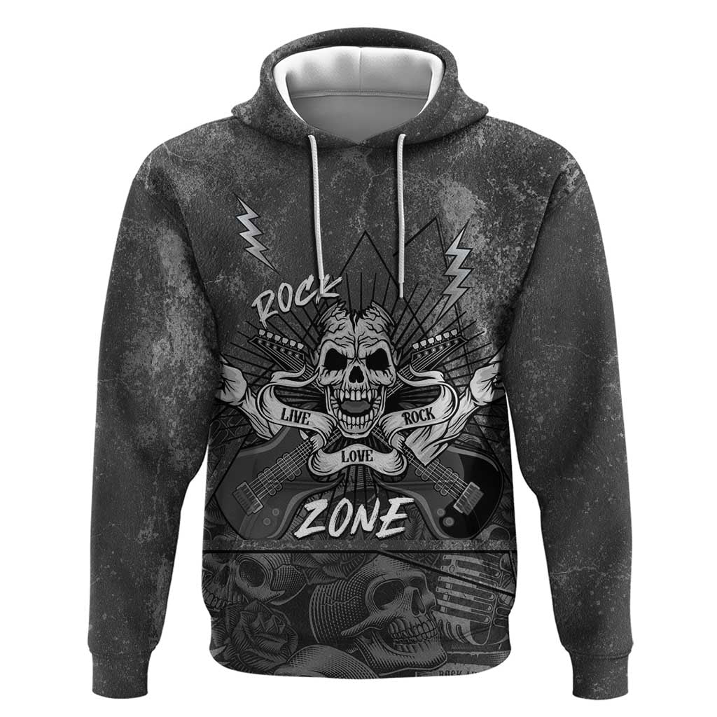 Live Love Rock Skull Hoodie Retro Grunge Style LT14