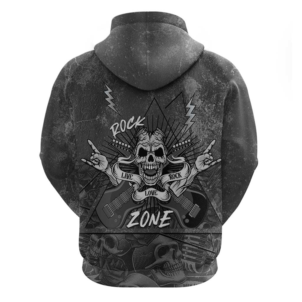 Live Love Rock Skull Hoodie Retro Grunge Style LT14