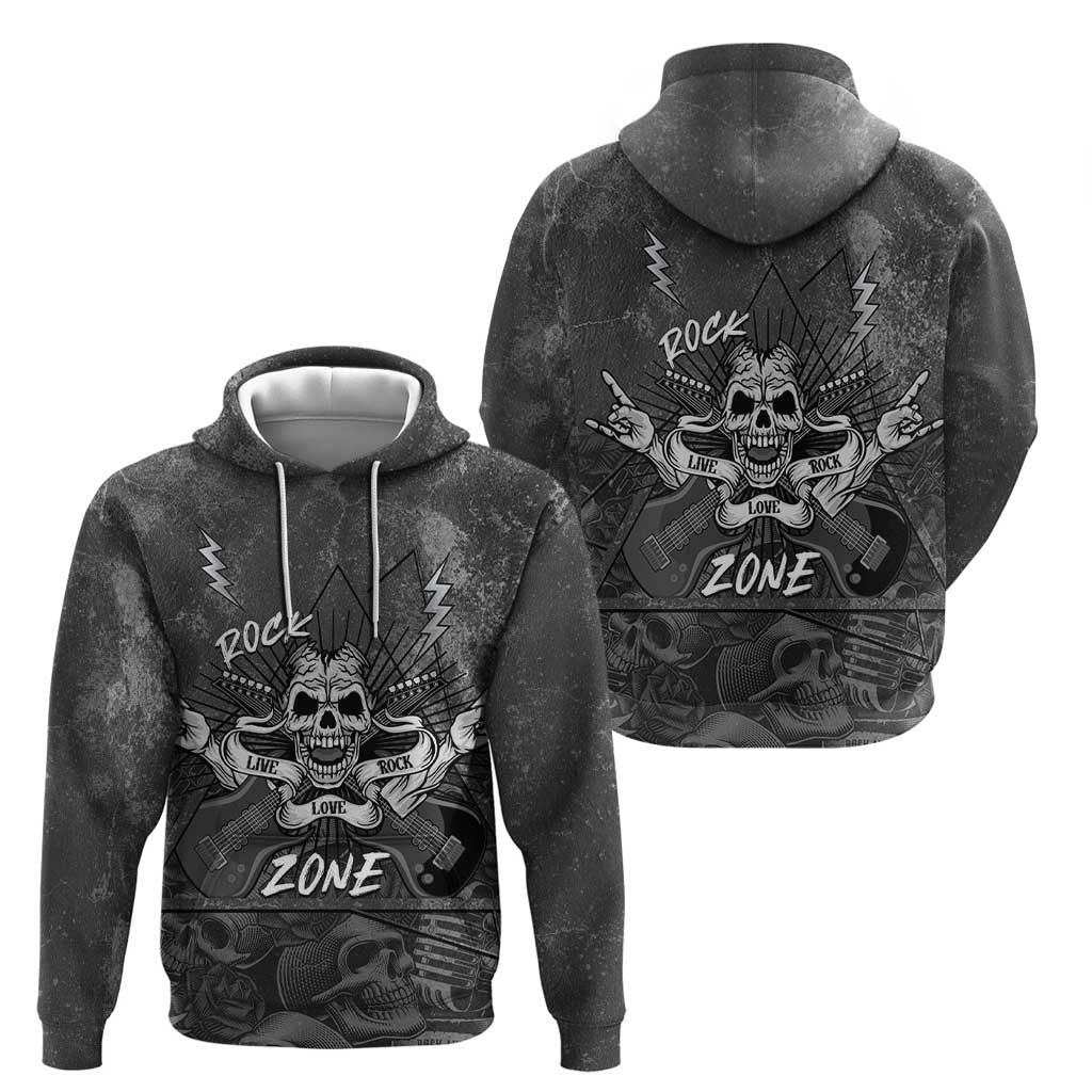Live Love Rock Skull Hoodie Retro Grunge Style LT14