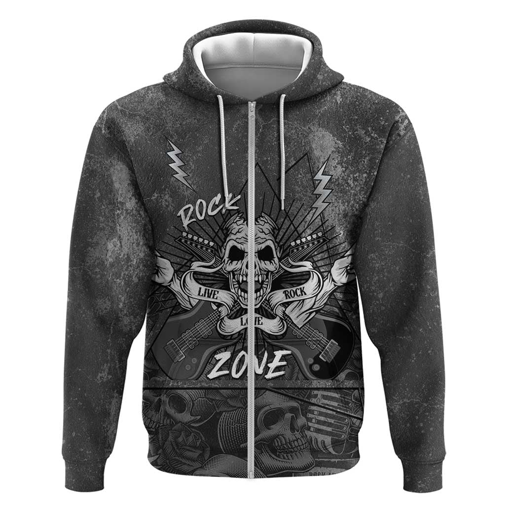 Live Love Rock Skull Hoodie Retro Grunge Style LT14