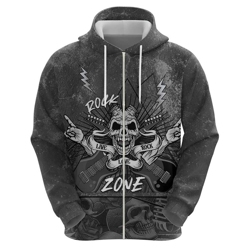 Live Love Rock Skull Hoodie Retro Grunge Style LT14