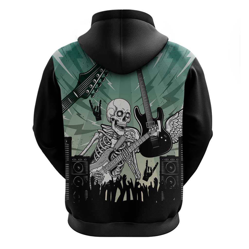 Electric Guitar Skull Hoodie Lets Rock LT14