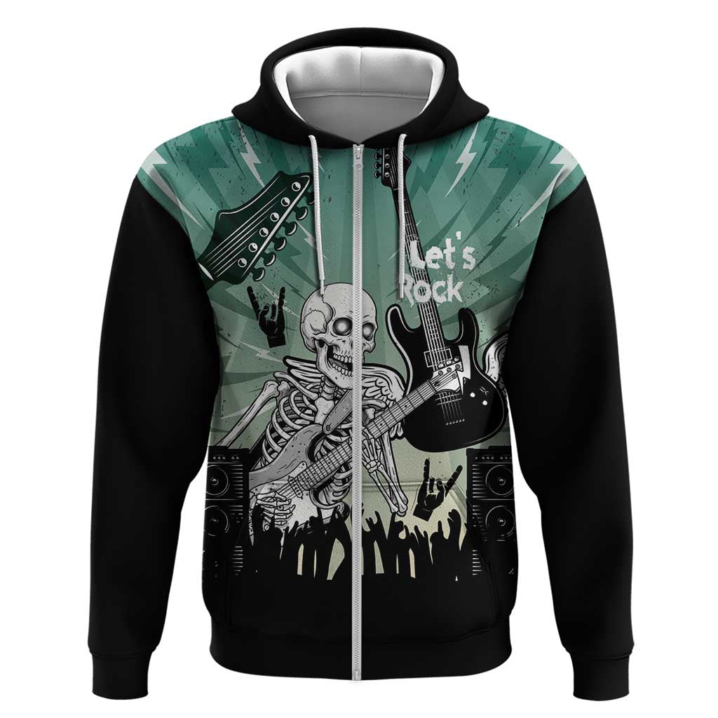 Electric Guitar Skull Hoodie Lets Rock LT14