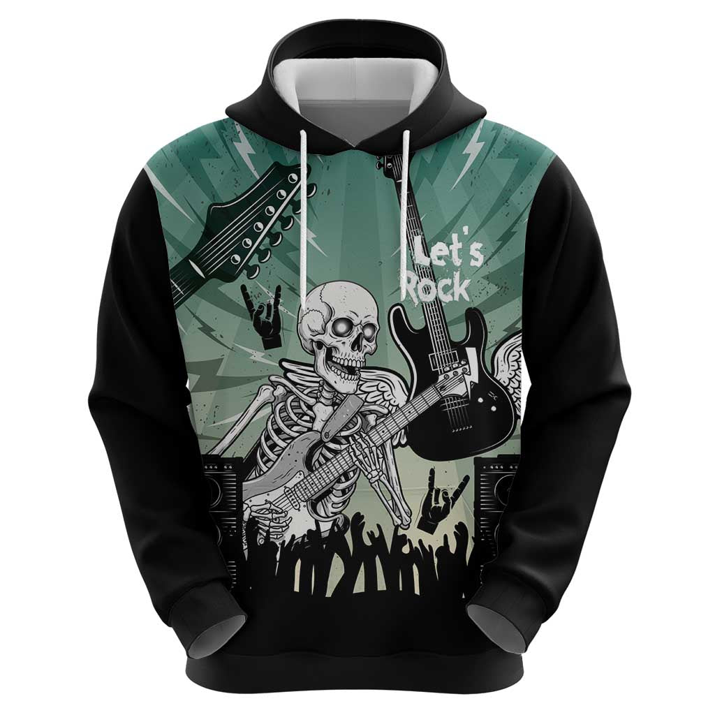 Electric Guitar Skull Hoodie Lets Rock LT14