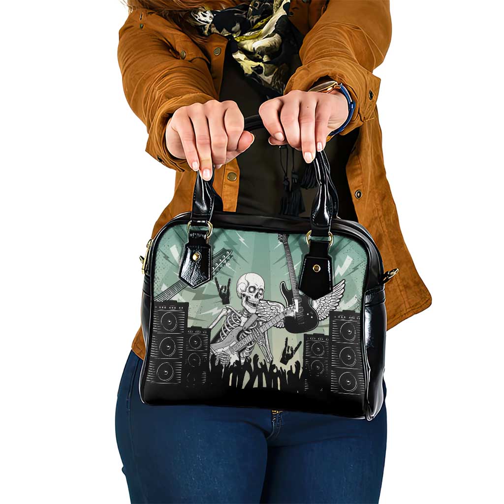 Electric Guitar Skull Shoulder Handbag Lets Rock LT14