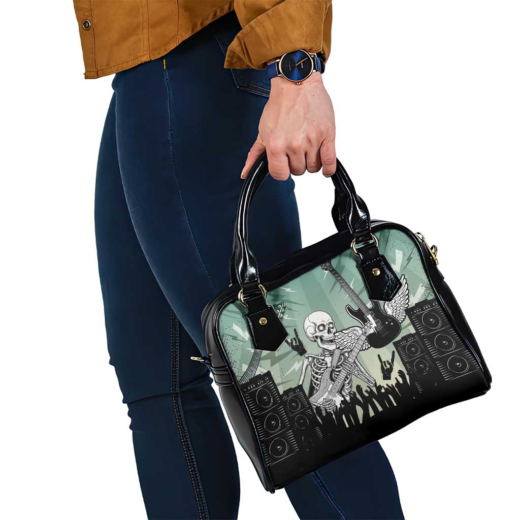 Electric Guitar Skull Shoulder Handbag Lets Rock LT14