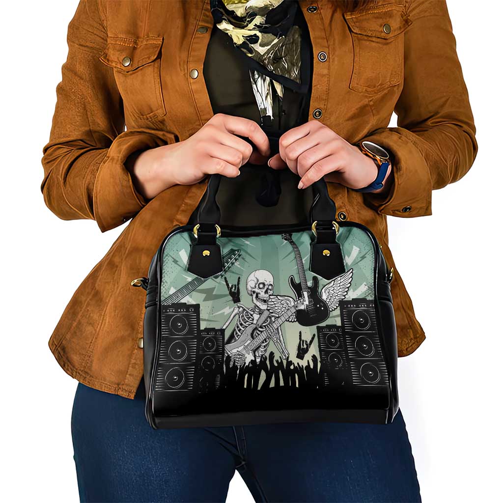 Electric Guitar Skull Shoulder Handbag Lets Rock LT14
