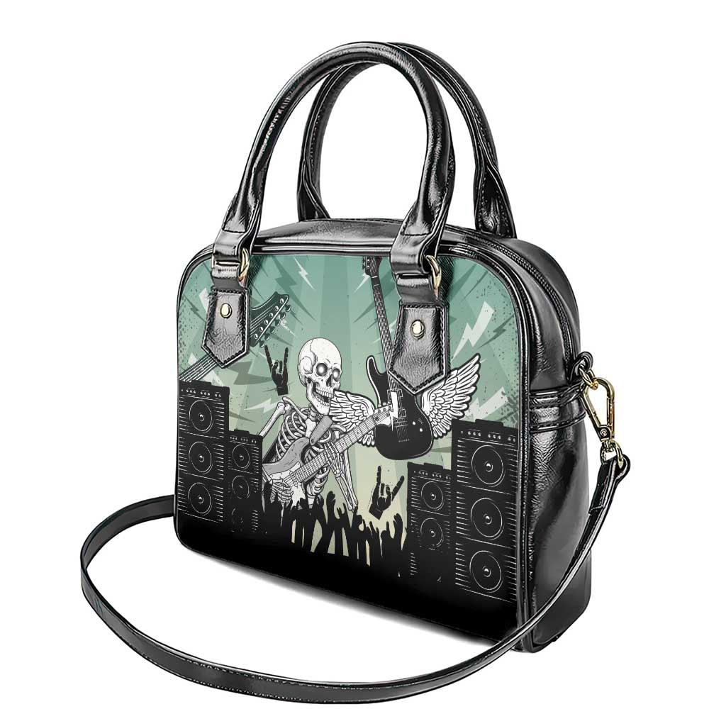 Electric Guitar Skull Shoulder Handbag Lets Rock LT14