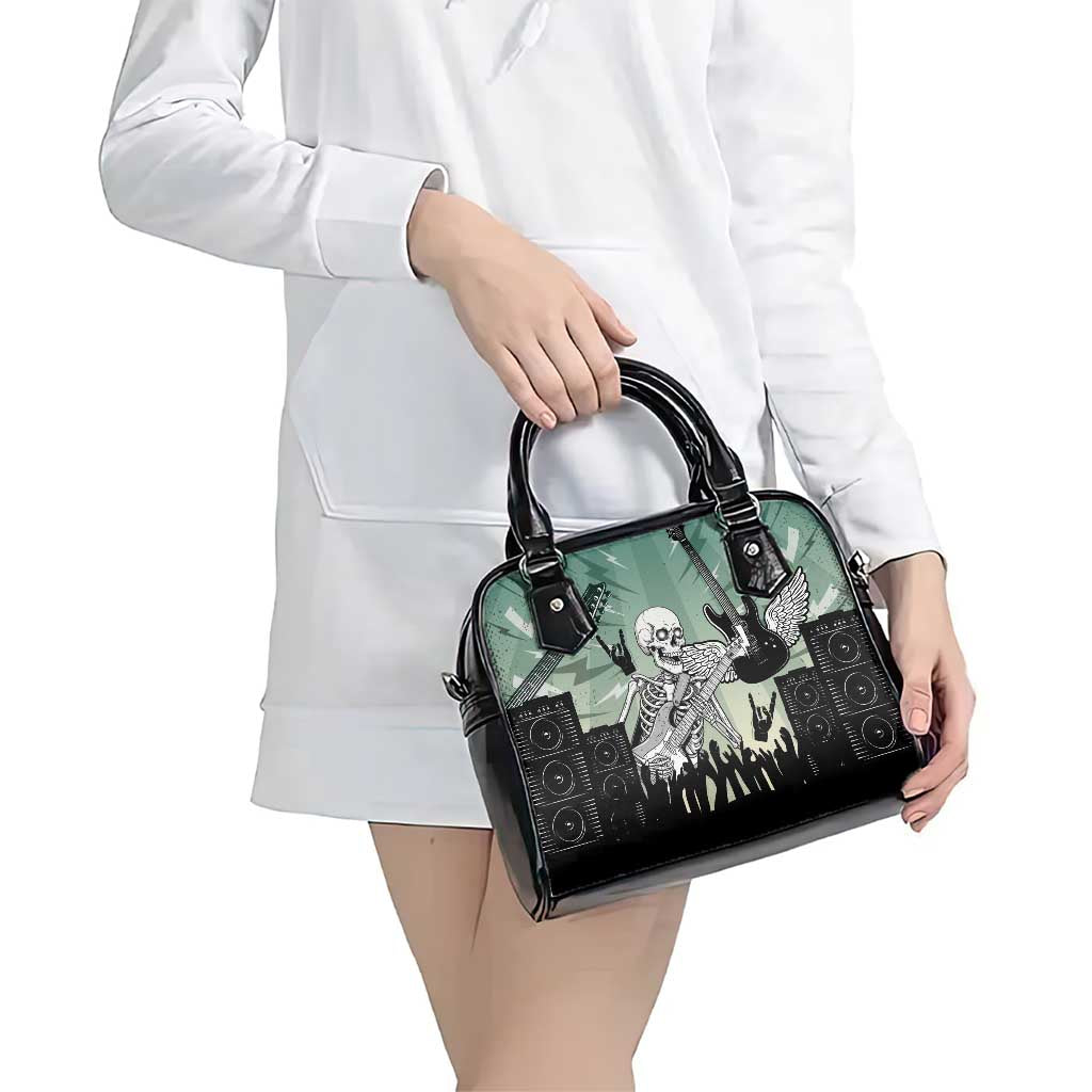 Electric Guitar Skull Shoulder Handbag Lets Rock LT14