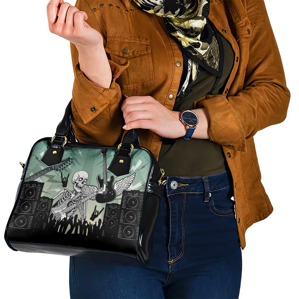 Electric Guitar Skull Shoulder Handbag Lets Rock LT14
