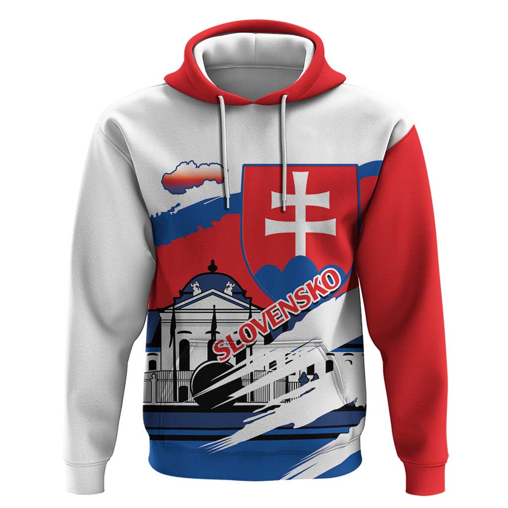 Slovakia Constitution Day Hoodie Slovensko Grassalkovich Palace With Coat Of Arms LT14