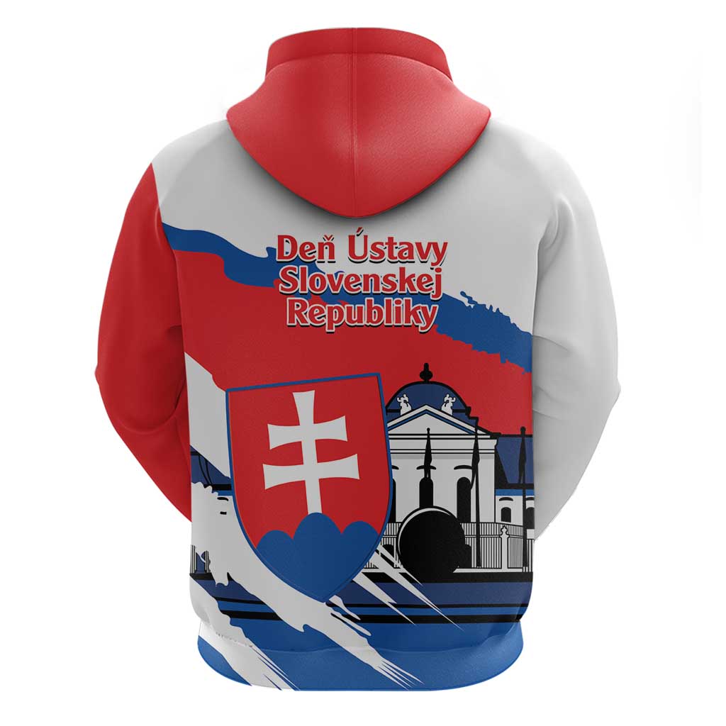 Slovakia Constitution Day Hoodie Slovensko Grassalkovich Palace With Coat Of Arms LT14