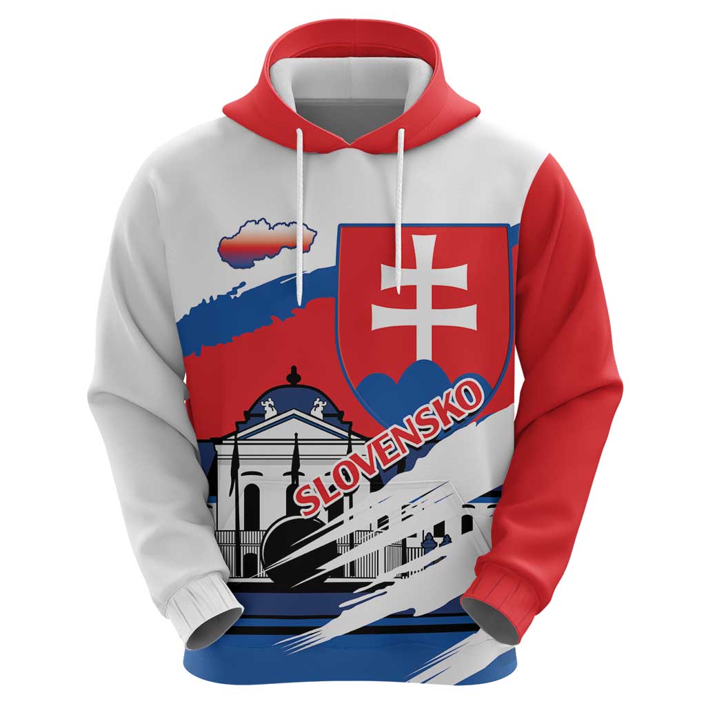Slovakia Constitution Day Hoodie Slovensko Grassalkovich Palace With Coat Of Arms LT14