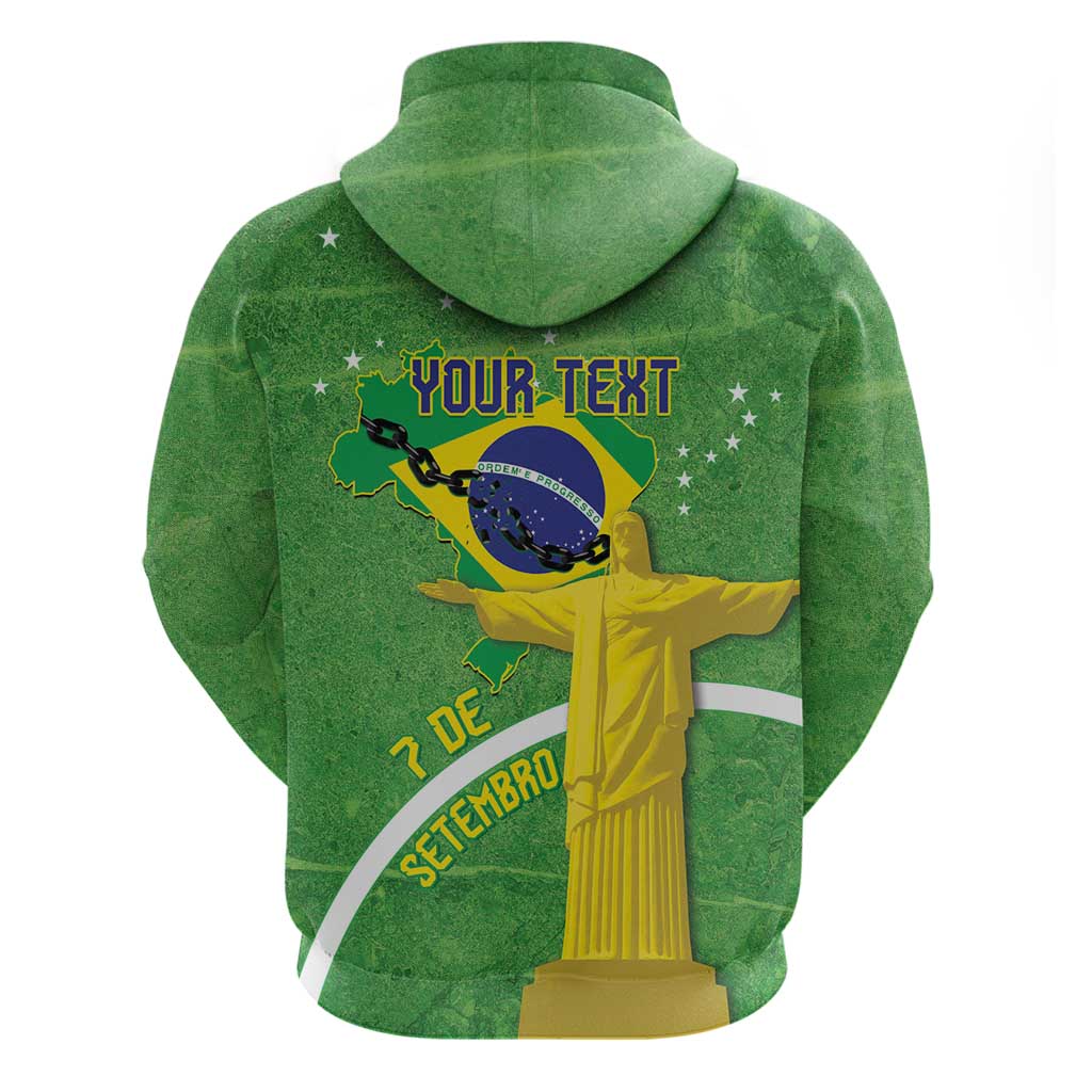 Personalized Brazil Independence Day Hoodie Brasil Map Christ The Redeemer 7 De Setembro LT14