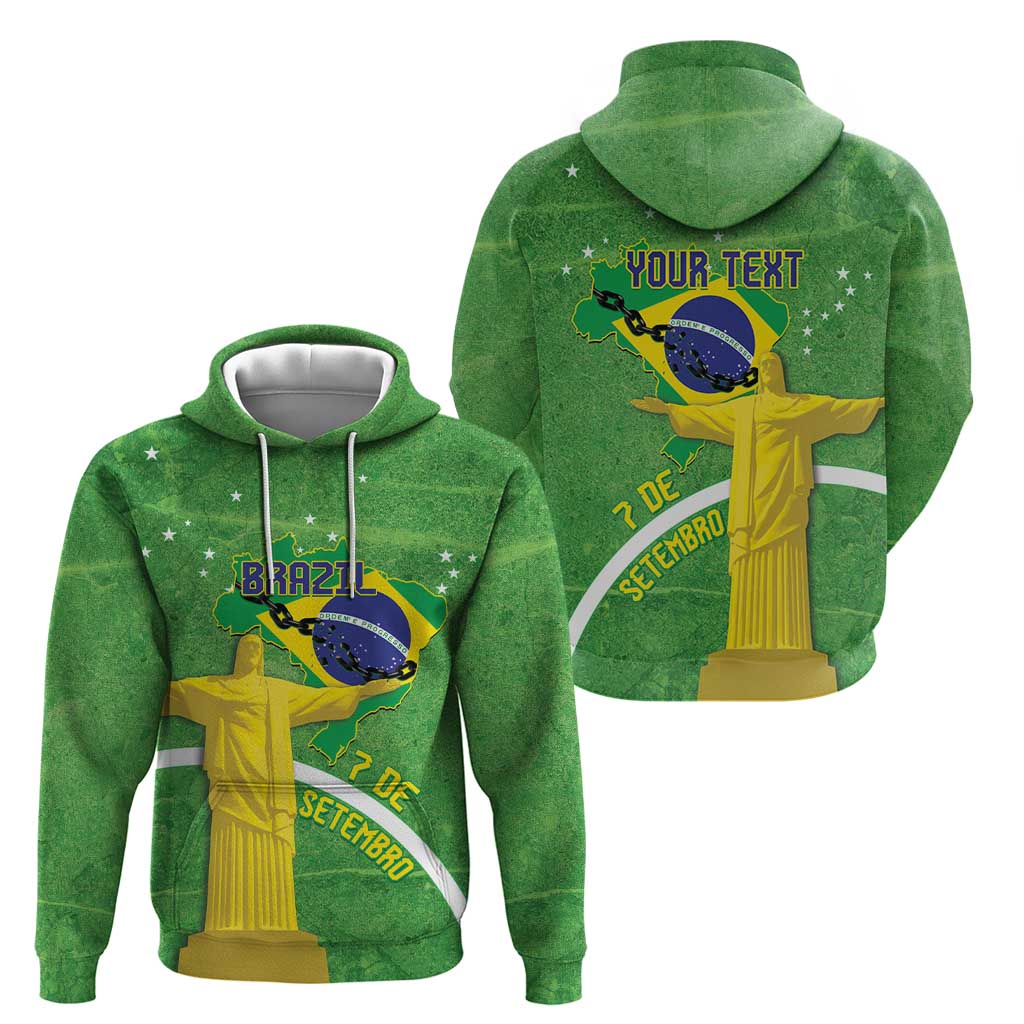 Personalized Brazil Independence Day Hoodie Brasil Map Christ The Redeemer 7 De Setembro LT14