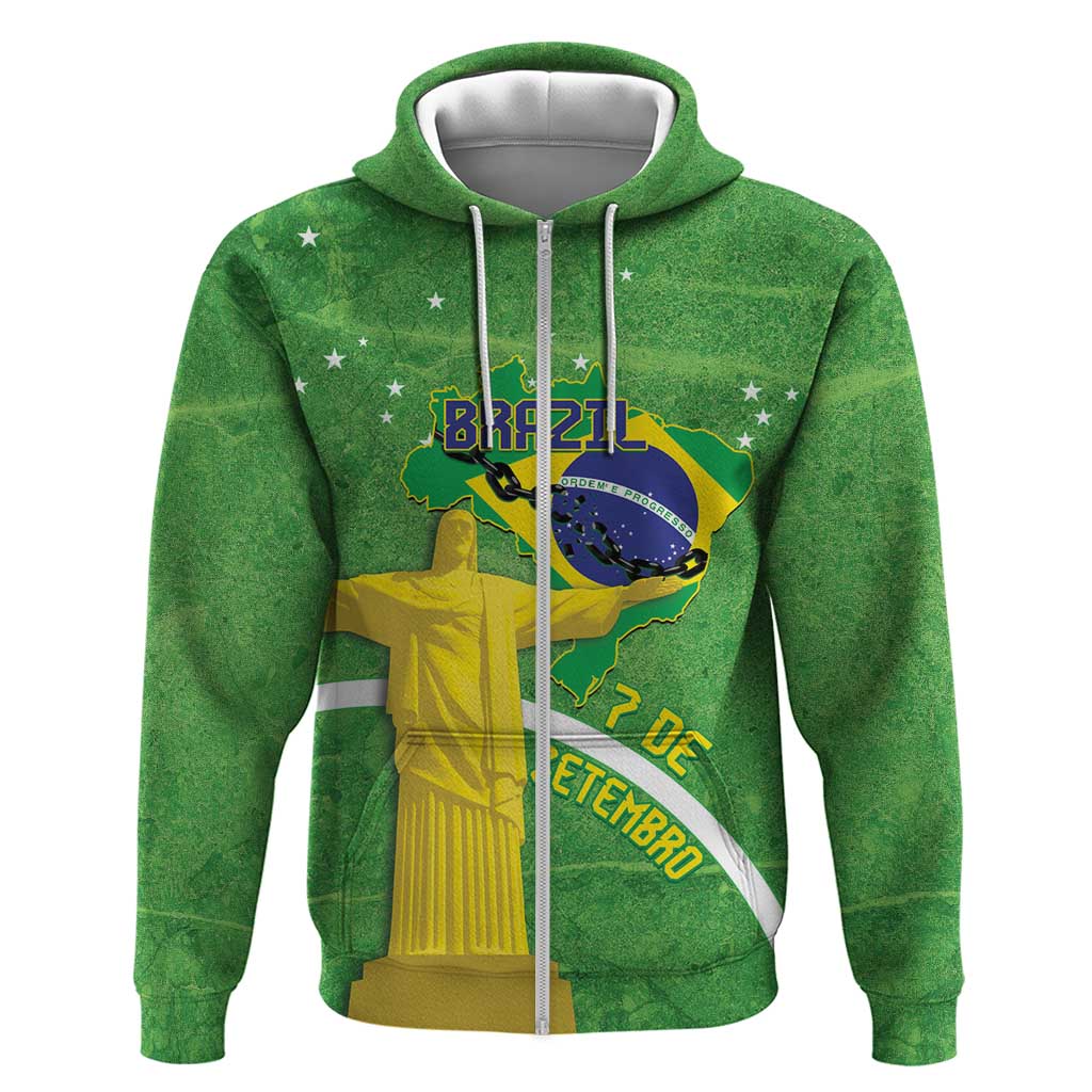 Personalized Brazil Independence Day Hoodie Brasil Map Christ The Redeemer 7 De Setembro LT14